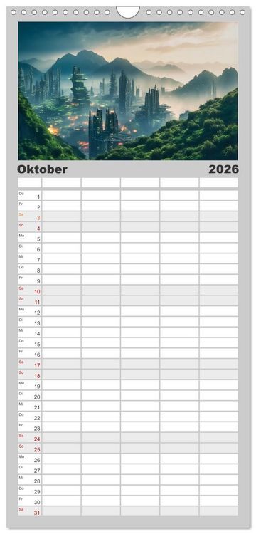 Produktbild: Familienplaner 2026 - Gigapolis mit 5 Spalten (Wandkalender, 21 x 45 cm) CALVENDO