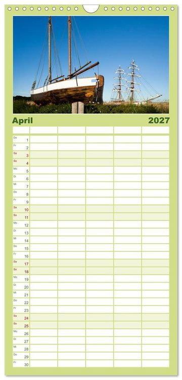 Produktbild: Familienplaner 2027 - Fischland-Dar&szlig;-Zingst - Momente einer Reise mit 5 Spalten (Wandkalender, 21 x 45 cm) CALVENDO
