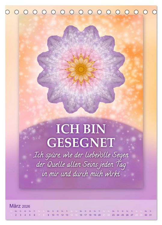 Produktbild: ICH BIN Licht und Liebe - Kalender (Tischkalender 2026 DIN A5 hoch), CALVENDO Monatskalender