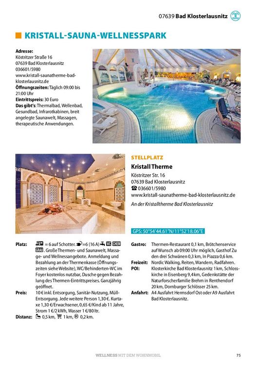 Produktbild: Stellplatzf&uuml;hrer Sch&ouml;nste Thermen