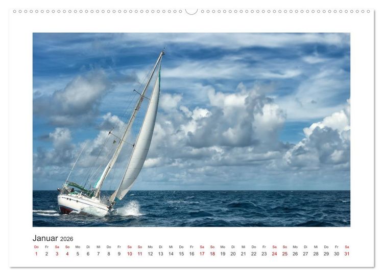 Produktbild: Karibische Segeltr&auml;ume (hochwertiger Premium Wandkalender 2026 DIN A2 quer), Kunstdruck in Hochglanz