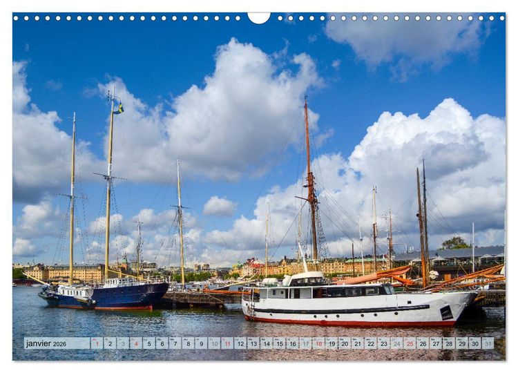 Produktbild: Stockholm - Vues maritimes (Calendrier mural 2026 DIN A3 vertical), CALVENDO calendrier mensuel
