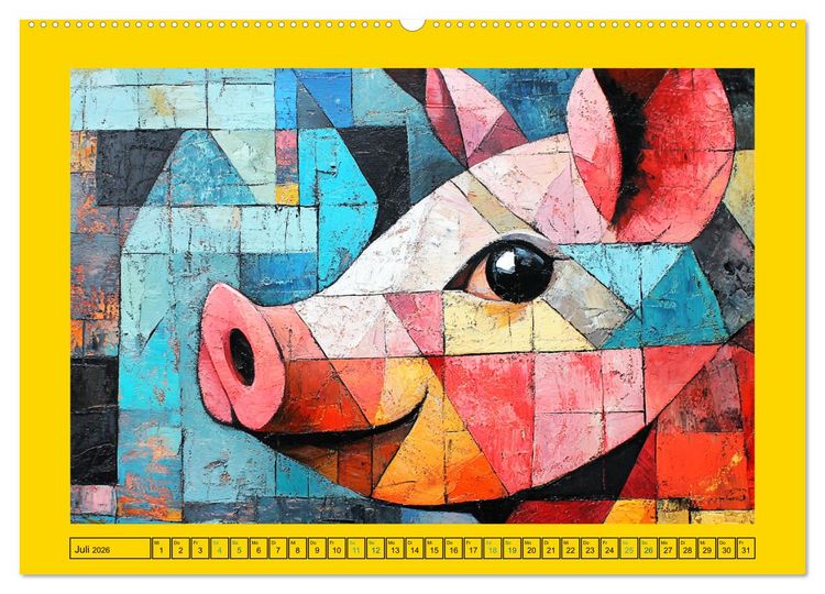 Produktbild: Abstrakte Eleganz. K&uuml;nstlerische Tiermotive in sch&ouml;nen Farben (Wandkalender 2026 DIN A2 quer), CALVENDO Monatskalender