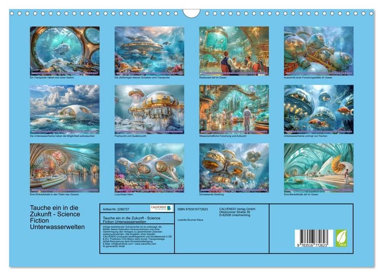Produktbild: Tauche ein in die Zukunft - Science Fiction Unterwasserwelten (Wandkalender 2027 DIN A3 quer), CALVENDO Monatskalender