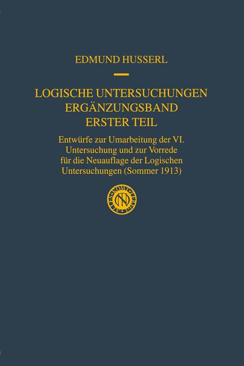 Produktbild: Logische Untersuchungen Erg&auml;nzungsband Erster Teil