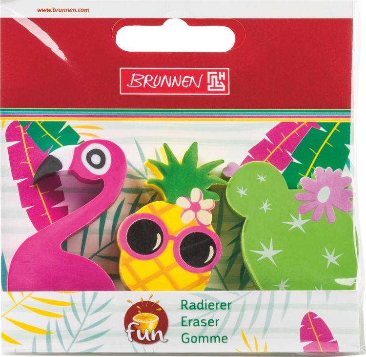 Produktbild: Brunnen Radiergummi 3er Set Tropical