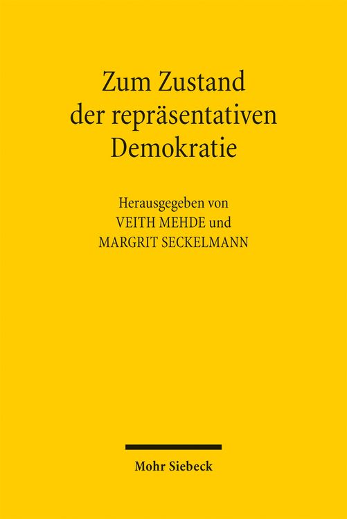Produktbild: Zum Zustand der repr&auml;sentativen Demokratie