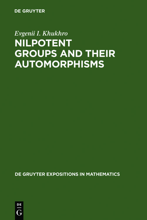 Produktbild: Nilpotent Groups and their Automorphisms