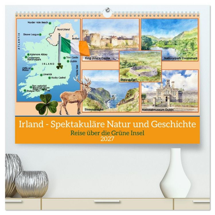 Produktbild: Irland - Spektakul&auml;re Natur und Geschichte (hochwertiger Premium Wandkalender 2027 DIN A2 quer), Kunstdruck in Hochglanz