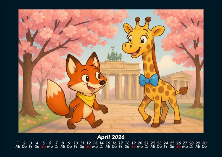 Produktbild: Finn & Nala - Reise durch Deutschland 2026 Fotokalender DIN A4