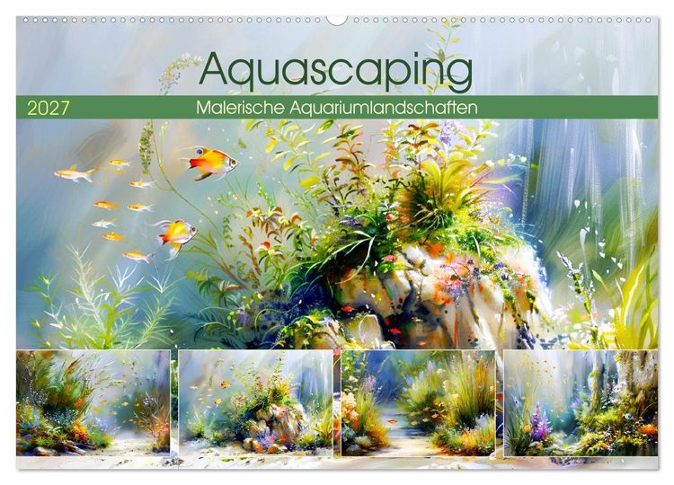 Produktbild: Aquascaping. Malerische Aquariumlandschaften (Wandkalender 2027 DIN A2 quer), CALVENDO Monatskalender