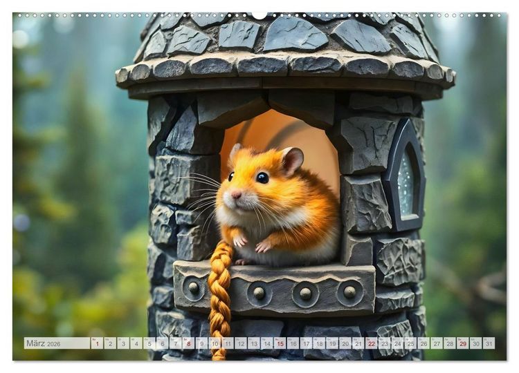 Produktbild: Es war einmal ein Hamster... M&auml;rchenhafte Abenteuer auf vier Pf&ouml;tchen (Wandkalender 2026 DIN A2 quer), CALVENDO Monatskalender