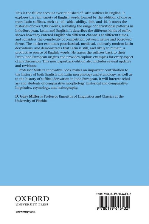 Produktbild: Latin Suffixal Derivatives in English and Their Indo-European Ancestry