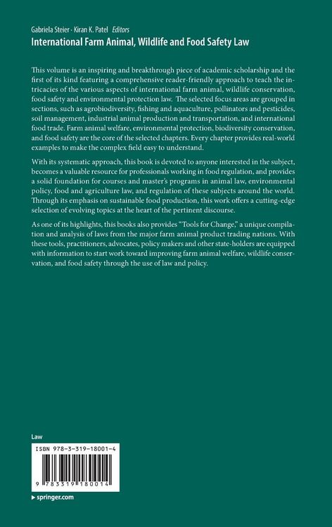 Produktbild: International Farm Animal, Wildlife and Food Safety Law