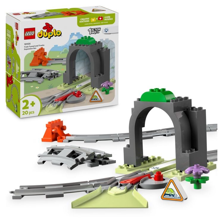 Produktbild: LEGO DUPLO 10425 Town Eisenbahntunnel und Schienen, Montessori Spielzeug
