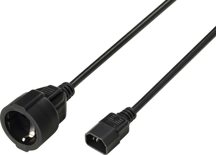 Produktbild: Sygonix SY-7154200 Strom Anschlusskabel Schwarz 0.30m
