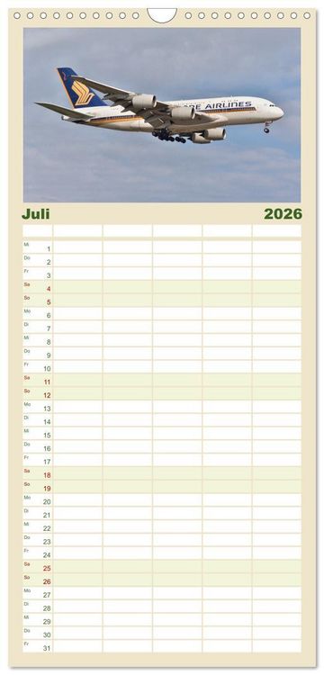 Produktbild: Familienplaner 2026 - Flugzeuge aller Art mit 5 Spalten (Wandkalender, 21 x 45 cm) CALVENDO