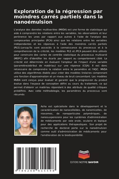 Produktbild: Exploration de la r&eacute;gression par moindres carr&eacute;s partiels dans la nano&eacute;mulsion