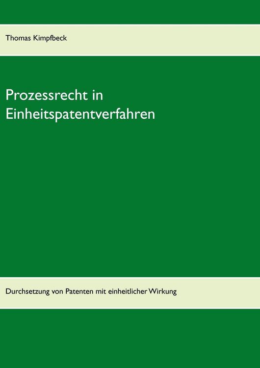 Produktbild: Prozessrecht in Einheitspatentverfahren