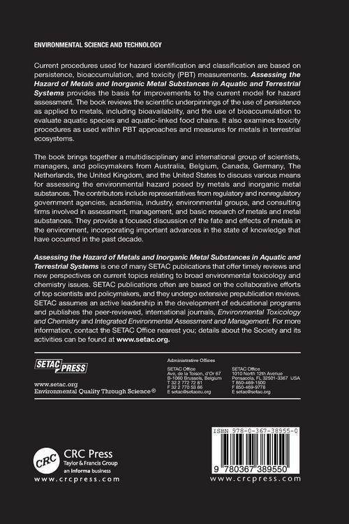 Produktbild: Assessing the Hazard of Metals and Inorganic Metal Substances in Aquatic and Terrestrial Systems