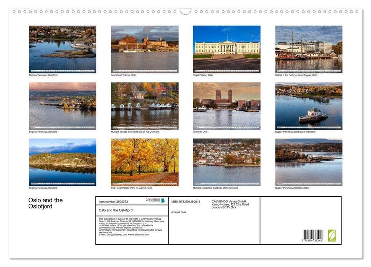 Produktbild: Oslo and the Oslofjord (Wall Calendar 2027 DIN A2 landscape), CALVENDO 12 Month Wall Calendar