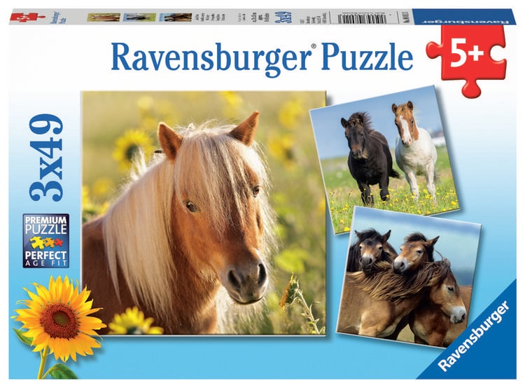 Produktbild: Puzzle Ravensburger Liebe Pferde 3 X 49 Teile