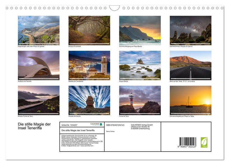 Produktbild: Die stille Magie der Insel Teneriffa (Wandkalender 2026 DIN A3 quer), CALVENDO Monatskalender