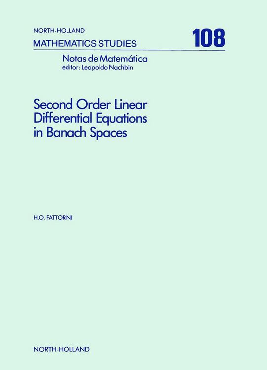 Produktbild: Second Order Linear Differential Equations in Banach Spaces