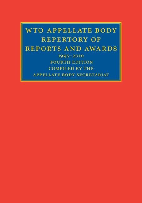 Produktbild: WTO Appellate Body Repertory of Reports and Awards