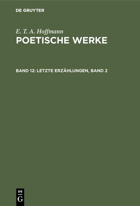 Produktbild: Letzte Erz&auml;hlungen, Band 2