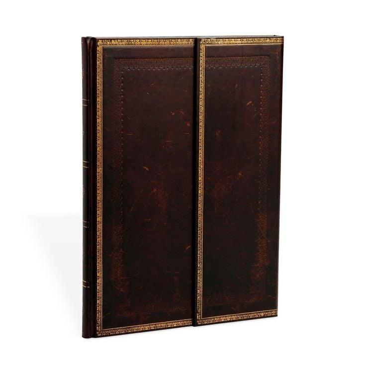 Produktbild: Hardcover Notizbuch Schwarzes Marokkoleder, Grande, Unliniert