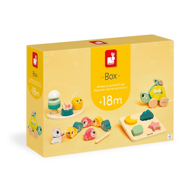 Produktbild: Entwicklungsbox mit 4 Spielzeugen ab 18 Monaten &ndash; Ziehspiel, Musik u. Puzzle