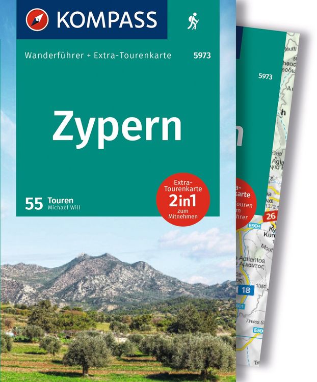 Produktbild: KOMPASS Wanderf&uuml;hrer Zypern, 55 Touren mit Extra-Tourenkarte