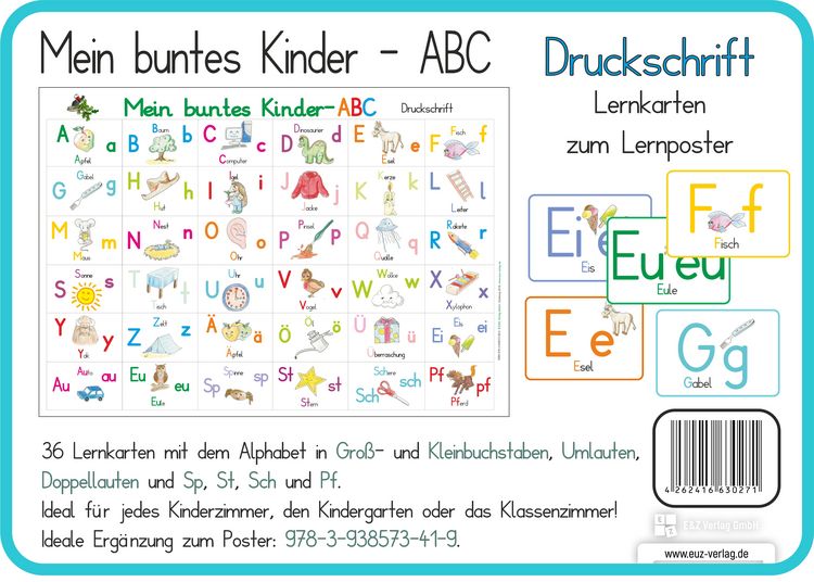 Produktbild: Mein buntes Kinder-ABC Druckschrift mit Umlauten, Doppellauten und Sp, St, Sch und Pf