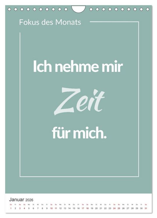 Produktbild: Achtsamkeitskalender: Mehr Achtsamkeit im Alltag mit dem Fokus des Monats (Wandkalender 2026 DIN A4 hoch), CALVENDO Monatskalender