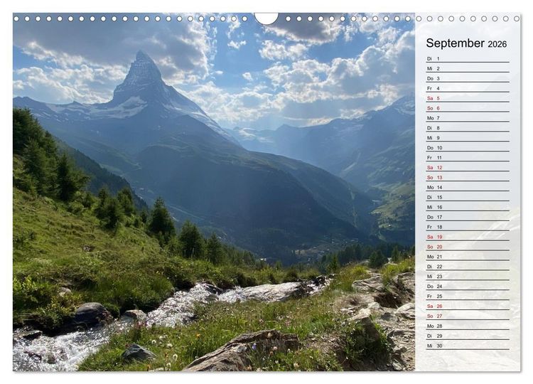 Produktbild: Alpenauszeit - Schweizer Bergsommermomente f&uuml;r die Seele (Wandkalender 2026 DIN A3 quer), CALVENDO Monatskalender