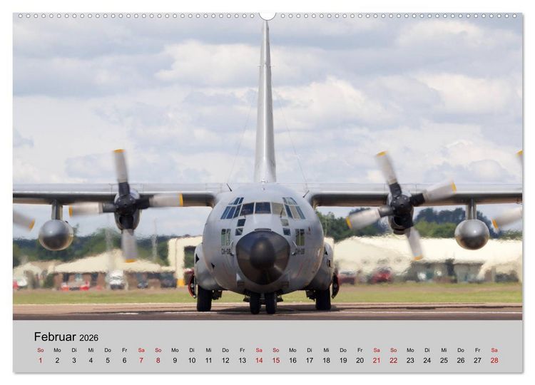 Produktbild: Transportflugzeug C-130 Hercules (hochwertiger Premium Wandkalender 2026 DIN A2 quer), Kunstdruck in Hochglanz