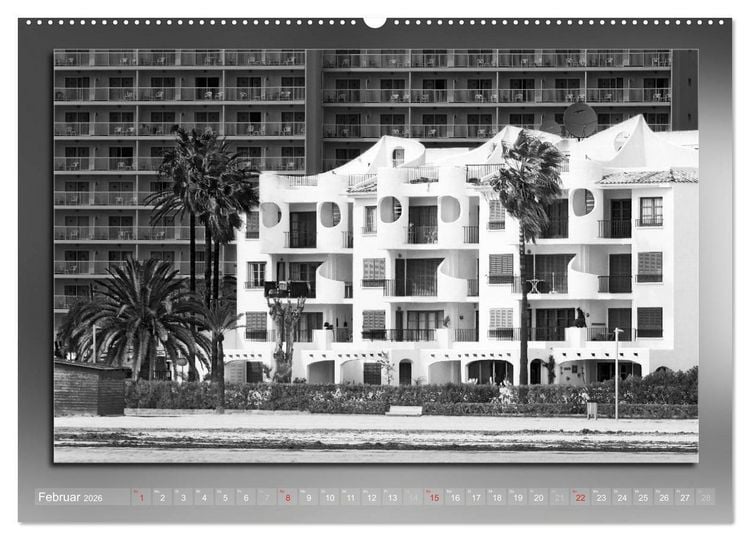 Produktbild: Mallorca Schwarz Wei&szlig; (hochwertiger Premium Wandkalender 2026 DIN A2 quer), Kunstdruck in Hochglanz