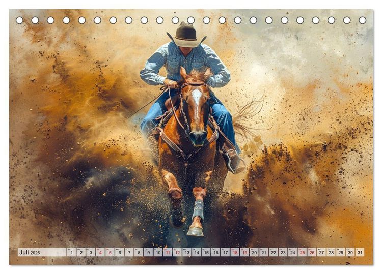 Produktbild: Pferde, Freiheit, Westernreiten (Tischkalender 2026 DIN A5 quer), CALVENDO Monatskalender