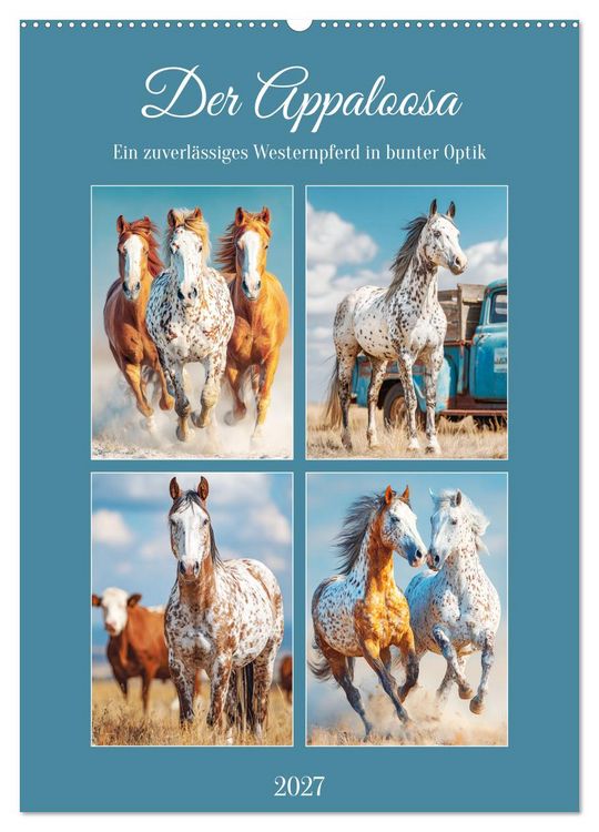 Produktbild: Der Appaloosa. Ein zuverl&auml;ssiges Westernpferd in bunter Optik (Wandkalender 2027 DIN A2 hoch), CALVENDO Monatskalender
