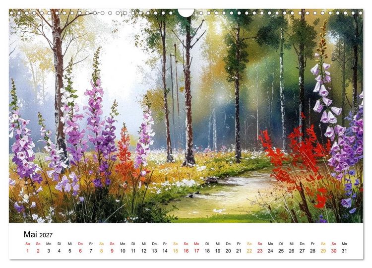Produktbild: Wildblumen zwischen Moos und Farn (Wandkalender 2027 DIN A3 quer), CALVENDO Monatskalender