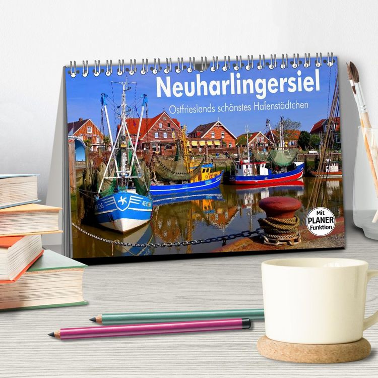 Produktbild: Neuharlingersiel - Ostfrieslands sch&ouml;nstes Hafenst&auml;dtchen (Tischkalender 2026 DIN A5 quer), CALVENDO Monatskalender