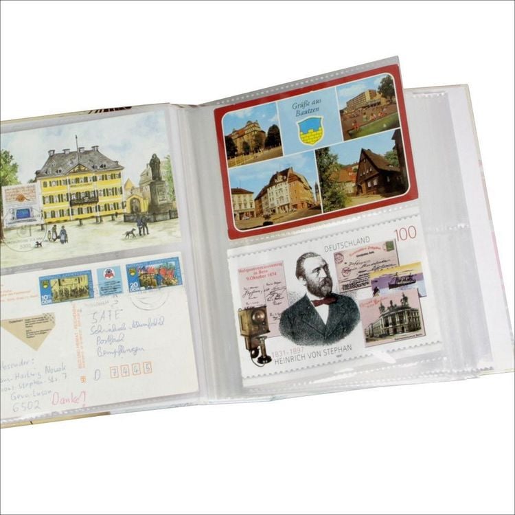 Produktbild: Postkartensammelalbum RETRO. Mit 50 Folienbl&auml;ttern. Gebunden. Format ca. 19 x 24 x 5,5 cm