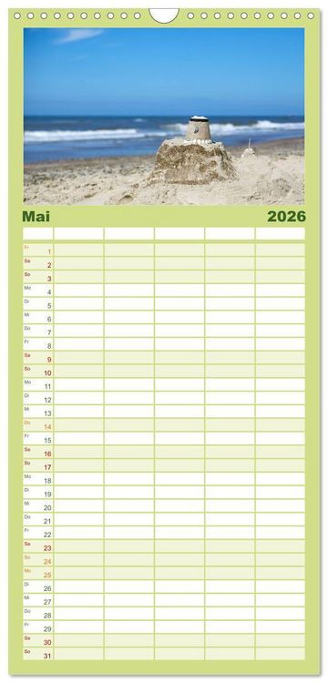 Produktbild: Familienplaner 2026 - D&auml;nemarks Nordseek&uuml;ste mit 5 Spalten (Wandkalender, 21 x 45 cm) CALVENDO