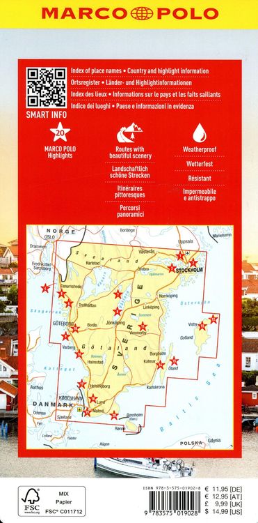 Produktbild: MARCO POLO Reisekarte Schweden S&uuml;d 1:325.000