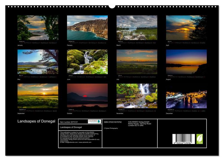 Produktbild: Landsapes of Donegal (High Quality Premium Wall Calendar 2026 DIN A2 landscape),CALVENDO 12 Month Wall Calendar