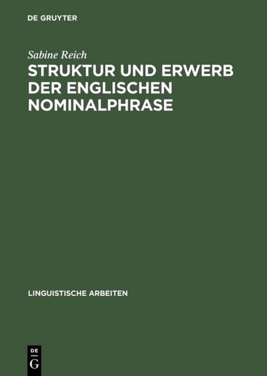 Produktbild: Struktur und Erwerb der englischen Nominalphrase