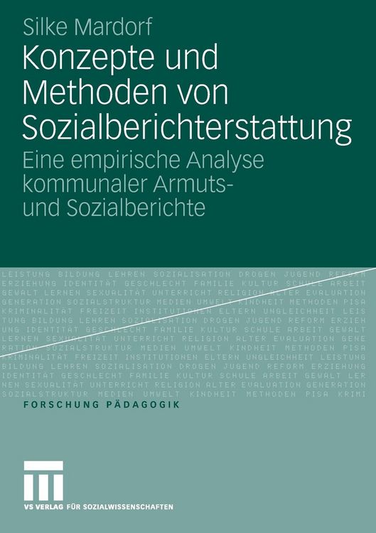 Produktbild: Konzepte und Methoden von Sozialberichterstattung