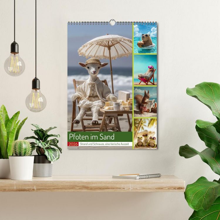 Produktbild: Pfoten im Sand (Wandkalender 2026 DIN A3 hoch), CALVENDO Monatskalender