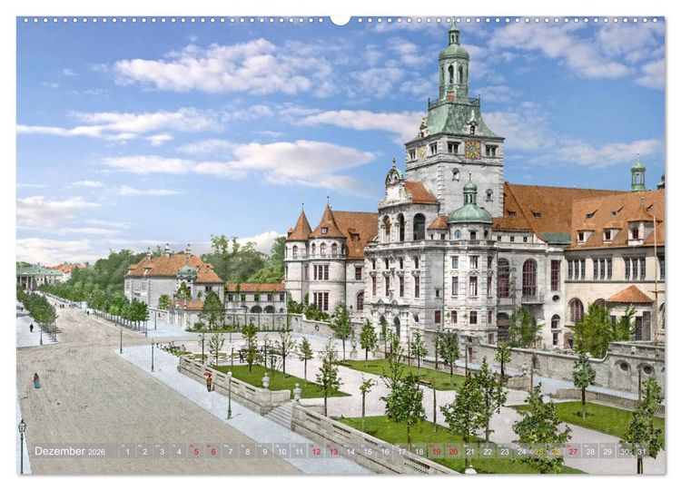 Produktbild: M&uuml;nchen zur Kaiserzeit in Farbe (Wandkalender 2026 DIN A2 quer), CALVENDO Monatskalender